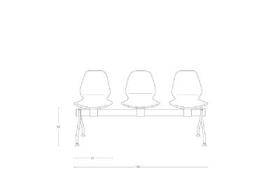 Dimensoes do produto longarina ce - 3 lugares